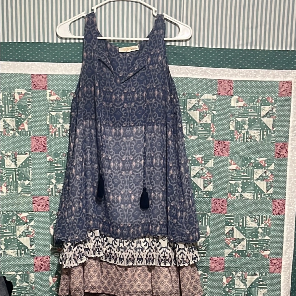 Rewind Blue Patterned Dress